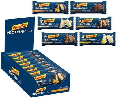 PowerBar Protein Plus 30 % Lemon Cheesecake 15 x 55 g, barra de alta proteção de soro e proteína de caseína