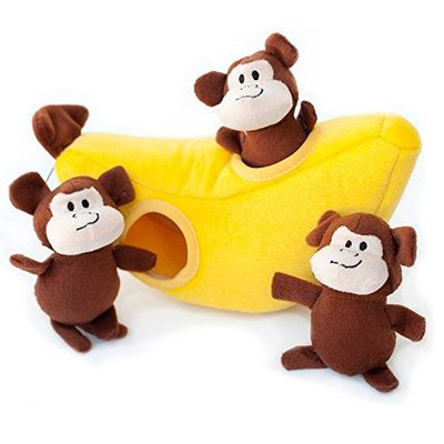 Zippy Paws Zp229 Zippy Burrow - Monkey 'N Banana Gioco, Giocattolo per Cane