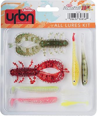 Berkley URBN All Lures Kit, Pack van 8 Soft Baits samengesteld door Berkley's Street Fishing Team, ideaal voor het vangen van baars, snoek en snoekbaars, probeer verschillende tactieken gemakkelijk