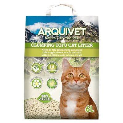 Sabbia di Tofu per Gatti 6 L - Confezione da 6 Unità - Agglomerante e Assorbente
