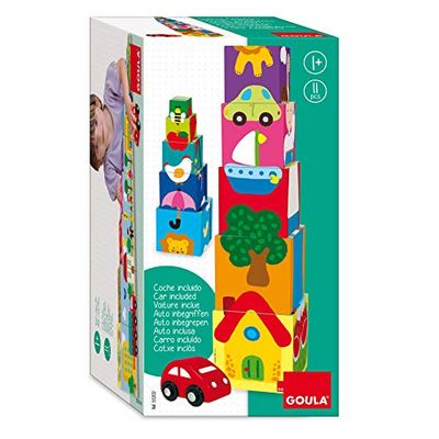 Goula - Cubos empilháveis para carro - conjunto de empilhamento a partir de 1 ano
