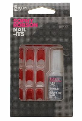 Sophy Robson Nail its Faux Demi Lune à Presser Colle à Ongles Rouge