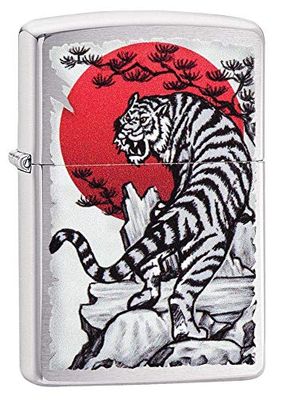 Zippo Windproof Lighter| Metal Long Lasting Lighter |Best Lighter Fluid| Refillable Lighter| Perfect for Cigarettes Cigars Candles |Pocket Lighter Fire Starter |Asian Tiger, regular