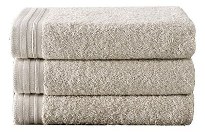 De Witte Lietaer Juego de 3 Toallas de 50 x 100 cm Wellness, Algodón, Beige