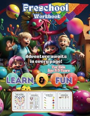 Preschool Workbook for Kids age 3-5 Years old. Learn and Fun!: 100 pages, 50 activities pages and 50 blank pages . 8.5 x11 in