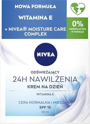 NIVEA Crème de jour Rafraîchissante 24h HYDRATATION, teint normal et mixte, 50 ml
