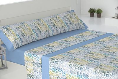 Todomueble Braga 90 Sheet Set Consisting Fitted, Flat & Pillowcase, algodón-poliéster 150 blue
