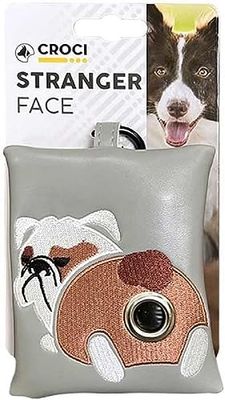 Croci Porta bolsas higiénicas para perros | Mini Bag 10,5 x 8,5 cm | Stranger Face Bulldog