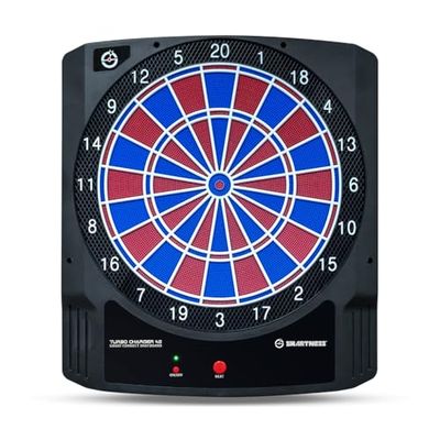 Carromco Dartboard Turbo Charger - Elektronisch dartbord inclusief app-functie voor smartphones of tablets - dartmachine met 16 spellen voor 1-8 spelers, inclusief 6 darts en 20 reservetips