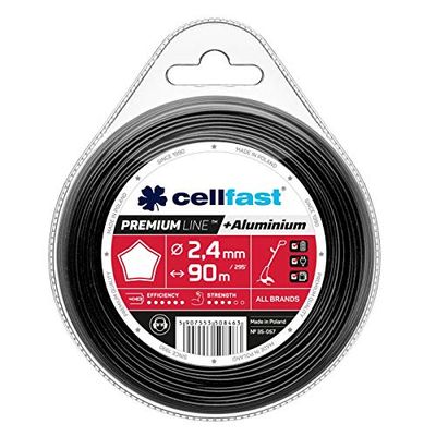 Cellfast Filo Da Taglio Fil De Débroussailleuse Renforcé Per Decespugliatori E Tagliaerba Filo Per Decespugliatore Premium Stella 2,4 mm 90 m