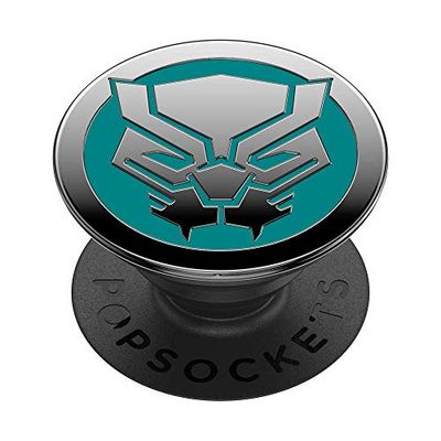 PopSockets PopGrip - Soporte y Agarre para Teléfonos Móviles y Tablets con un PopTop Intercambiable - Enamel Black Panther
