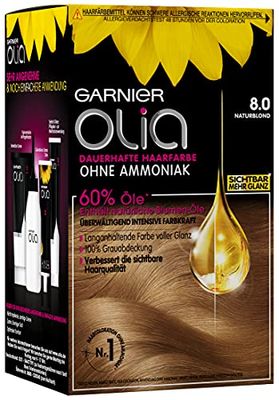 Garnier Olia Coloration pour cheveux, contient 60% d’huiles de fleurs pour des couleurs intenses - Sans Ammoniaque - 3 x 1 pièce