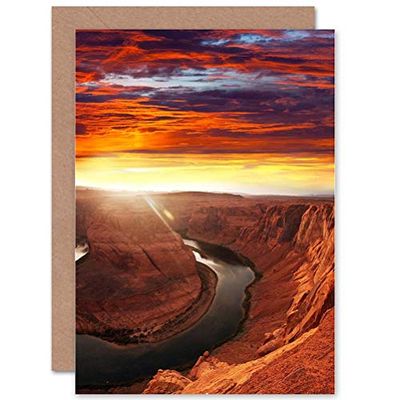 Wee Blue Coo LANDMARK HORSE SHOE BEND COLORADO RIVER BLANK GREETINGS BIRTHDAY CARD