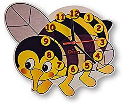 Dida – Horloge Murale en Bois Enfant – Abeille – Horloge en Bois pour Chambre d'enfant