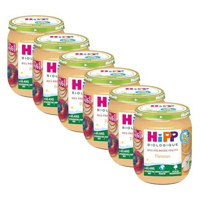 Hipp Biologique Pommes pots 125 g dès 4/6 mois - Lot de 6 0.75 kg
