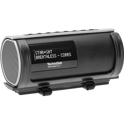 TechniSat DIGITRADIO Bike 1 - Radio Dab+ pour vélo (Dab, FM, boîtier étanche IP65, écran OLED, Streaming Audio Bluetooth, Support Universel pour Guidon/Cadre, Batterie, 2 Watts) Noir/argenté