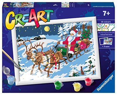 Ravensburger - Creart Serie D La Consegna Dei Regali | Kit Pittura Bambini | Dipingere Con I Numeri Include Tutto Il Necessario | Giochi Bambini 9 Anni O Più | Creart 9 Anni