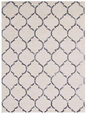 Bakero Chain, Viscose, Laine, argenté, 183 x 122 x 1,5 cm