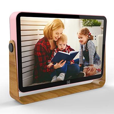 KODAK Cornice Digitale da 10 Pollici, Ricaricabile Batteria, WiFi Cornici Elettronica con 16GB di RAM, Funzione Foto, Video, Calendario, Sveglia, Tempo e Aggiornamenti di Posizionamento, RCF-108 Rosa