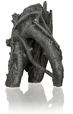 BiOrb - Piccola scultura di radice di Amazzonia, centrotavola in resina ceramica per acquari d'acqua dolce e marina, grigio