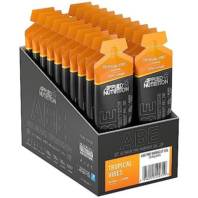 Applied Nutrition ABE Pre Workout Gel - All Black Everything Pre Workout Gel, Energy & Physical Performance with Citrulline, Creatine, Beta Alanine (20 x 60ml Gels) (Tropical Vibes)