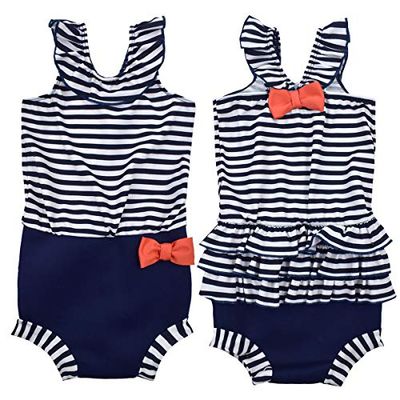 Splash About Happy Nappy Luier Badpak voor babymeisjes, Nautical, 0-4 Maanden