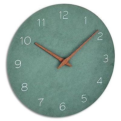 TFA Dostmann Horloge Murale analogique, 60.3054.04, Aspect Bois, Mouvement à Quartz avec Longue durée de Vie des Piles, Vert Jade, MDF (Panneau de Fibres de Bois)
