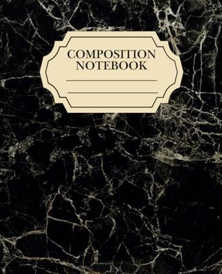 Vintage Composition Notebook – Classic Black – College Ruled, 110 Pages, 7.5 x 9.75 in: Retro marbled cover • Ruled journal for school, writing & journaling