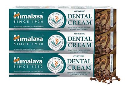 Himalaya Ayurvedic Dental Cream with Essential clove Oil |Prevents cavities, tooth decay Natural Anti-Odour Agent for bad breath| Formulated by dental experts - 100g(Pack of 3)