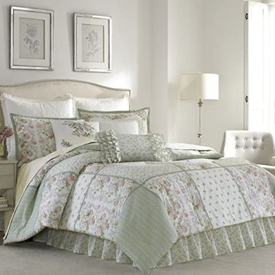 Laura Ashley 220885 Harper Parure de lit, Vert pâle, très Grand lit