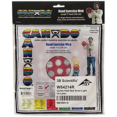 CanDo Power-Web LATEX-free - Hand Grip Trainer, CanDo® Hand strengthener - diameter 35.6 cm, red (light)