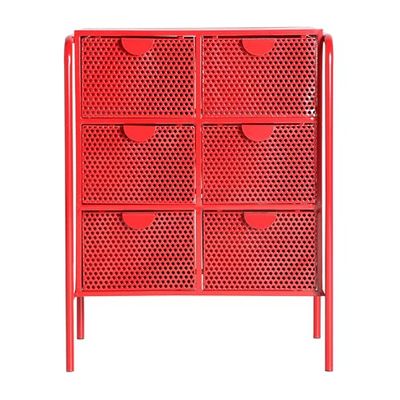 Lastdeco Table de Chevet, Fer, Rouge, Talla única