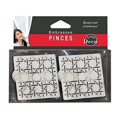 Douceur d'Intérieur 2 Tie Backs 6,8 x 6,8 cm Metalen Patina Emery Wit/Goud