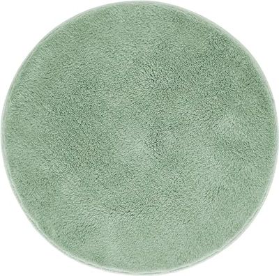 andiamo Florida Badmat, antislip, zacht en wollig, badmat, antislip, wasbaar, douchemat, badmat voor badkamer, 60 cm, rond, salie