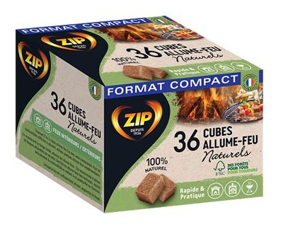 Zip - Cubos Individuales Naturales, 36 Unidades, Color Negro