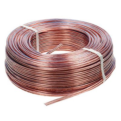 VENTON Câble d'enceinte - 2 x 2,5 mm² - En cuivre pur - HQ - 100 m - Câble Hi-Fi pour haut-parleurs et systèmes surround - Transparent - Fabriqué en Europe