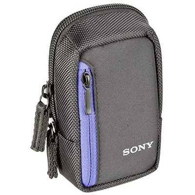 Sony LCS-CS2/BC1 - Capa de transporte suave vertical para câmara compacta, preto e azul