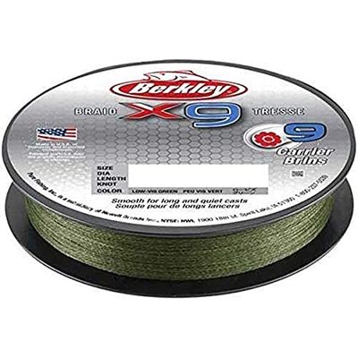 Berkley X9, Filo da Pesca, Treccia a 9 Fili per la Pesca in Mare e in Acqua Dolce, Più Resistente e Molto Flessibile, Pesca ai Predatori, Long Cast