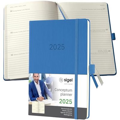 SIGEL C2568 Wochenkalender Conceptum 2025 , ca. A5, blau