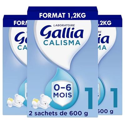 Laboratoire Gallia - Calisma 1er âge - Lait en Poudre pour Bébé - Lait Bébé de 0 à 6 Mois - Sans Huile de Palme - Dès La Naissance - Lot de 3x1,2kg