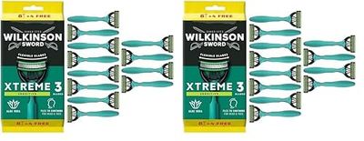 Wilkinson Sword Xtreme 3 Sensitive Disposable Razor for Men 8+4 (Pack of 2)