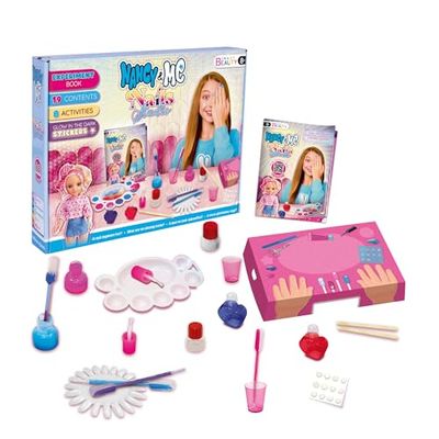 Nancy & Me Nails Studio Kit de manucure, peignez et concevez Vos Ongles, créez Vos Vernis à Ongles, y Compris des Autocollants Qui Brillent dans Le Noir, présentoir pour Tester Les Couleurs créées,