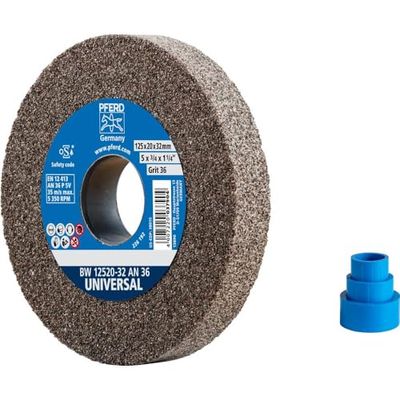 PFERD 39009707 Universal Sanding Disc 125 x 20 x 32 mm A36 Hard Sanding Disc for Universal Grinding Tasks, with Reducing Sleeves (25/20/16 mm)