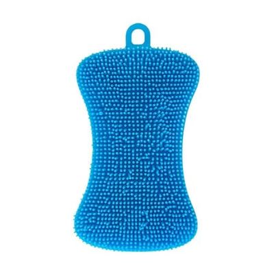 Éponge en Silicone - Multifonction - pour Casserole, poêle, Plat, Fruits, légumes - 1 pièce - 2,83 Pouces - Bleu Vif