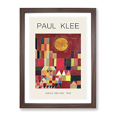 Slot Og Sol By Paul Klee Exhibition Museum Painting Framed Wall Art Print, Ready to Hang Picture for Living Room Bedroom Home Office Décor, Walnut A3 (34 x 46 cm)