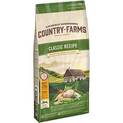 Country Farms Classic Puppy Kyckling 12 KG, Svart, Standard