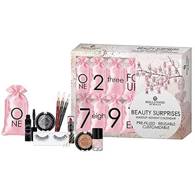 Boulevard de Beauté - Calendario dell'avvento cosmetico, Beauty Surprise, 24 sorprese, highlights per occhi, labbra e viso, in elegante scatola, ottima idea regalo per ragazze e donne