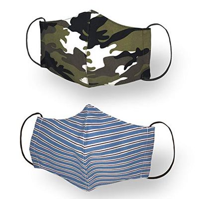 Kanguru Green Mask Man, Set of 2, Facial Mask, 100% Cotton, Washable, Reusable, for Adults