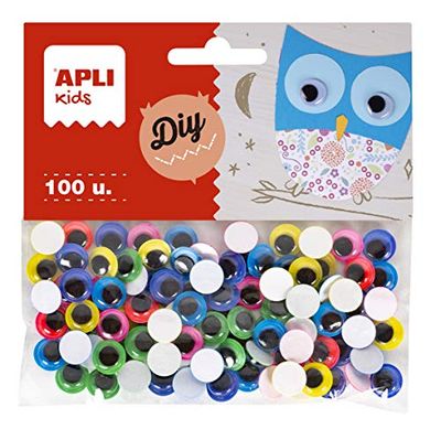 APLI 18255 - Zelfklevende ronde kleur mobiele ogen ø 10 mm 100 u.