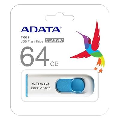 Clé USB de 64 Go, Interface USB 2.0, Design Compact en Blanc et Bleu, idéale pour Le Stockage et Le Transfert de données